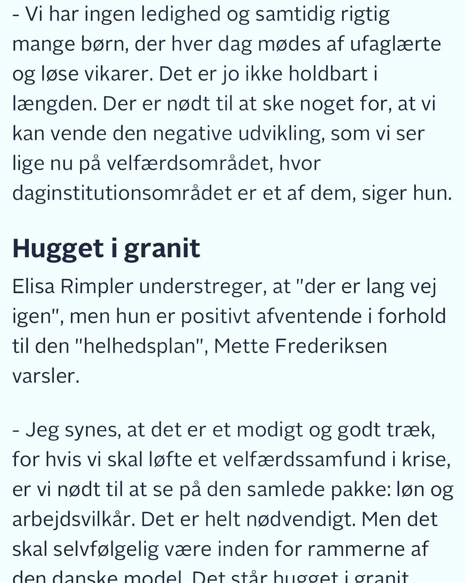 BUPLFormand's tweet photo. Velfærden og systemerne knager og brager. Der findes ingen hurtige løsninger. Kun et langt sejt træk. Det kræver politikere med mod og visioner, der kan og vil vende hver en sten - også løn og vilkår. Og en fagbevægelse, der trækker med #fv22 #dkpol https://t.co/tzscjTyXbb https://t.co/vZdi4dI2QS