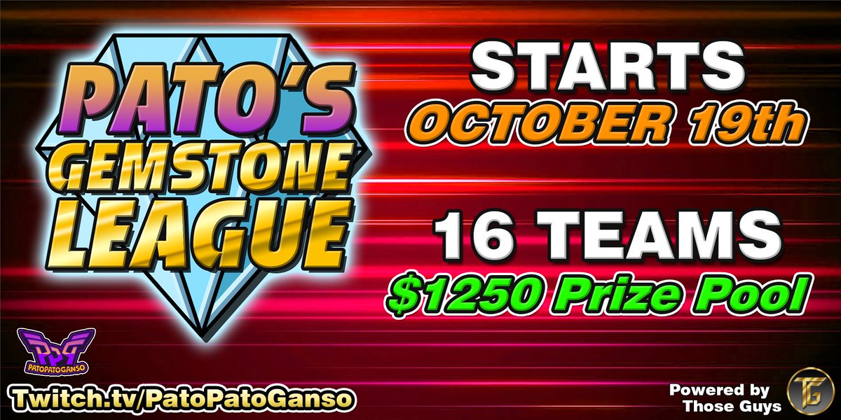 LunchShowPPG's tweet photo. Pato's Gemstone League opens TONIGHT at 6:30 PT/9:30 ET
Don't miss the top-level @KnockoutCity gameplay, co-cast with fellow #KOCityPartner @Aminly5
https://t.co/Ms1eJa2LBj
#patosgemstoneleague https://t.co/SzRbEmjzbG