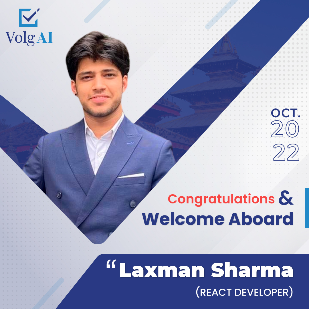VolgAI_'s tweet photo. Welcome to VolgAI, Laxman Sharma🎉.
#growingteam #newhires #volgai #nepal https://t.co/bezEIwYPmV