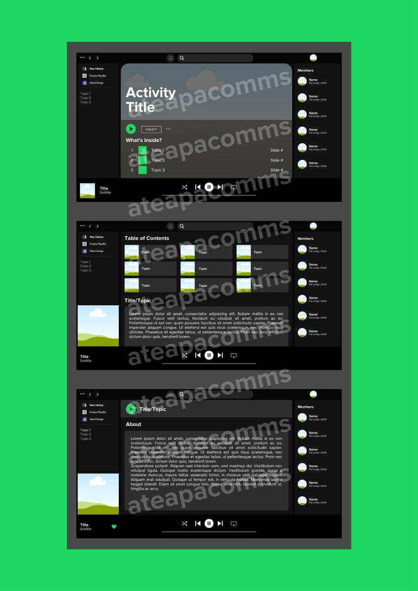 ATeaPaComms's tweet photo. 📜 [ATPC ☕]

hi! selling my spotify canva template for only P150 :)
📌 check pinned
📌 can also modify the template for u (w/ addtl fees)
📌 will send the template link after payment
📌 dm if interested!

🏷️ lf commissioner #commstwt ph ppt template https://t.co/PdaVzKpFfm