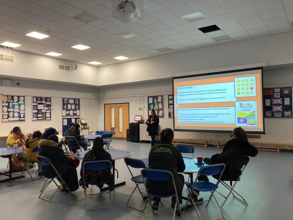 FagleySchool's tweet photo. Parents/carers were invited to our zones of regulation assembly to find out how it is used within our school. They were given a copy of their child’s feeling chart, so they can use it at home. https://t.co/mgnTbECt3e