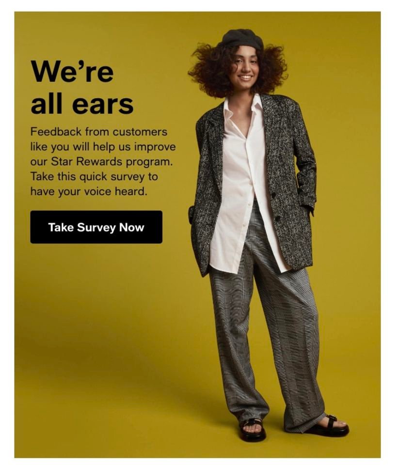 ProfHKatz's tweet photo. @Macys, I am concerned for you. I like a loose-fitting pair of pants once in a while. But this work look is...professorial-end-of-semester-6th-cup-of-coffee vibe.  #thesemesterfromhell #highered https://t.co/KGiEu5UQcN