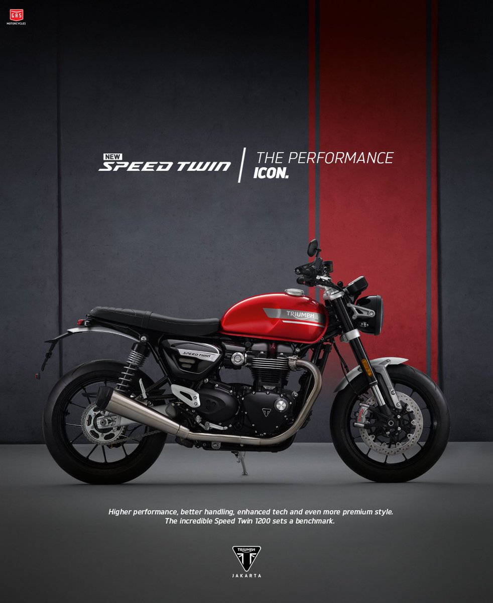 TriumphJakarta's tweet photo. Modern classic roadster design, with unparalleled dynamic riding capability.

Speed Twin 1200 are now available in our bike store. Contact us for details. https://t.co/QgdkiRQsPE