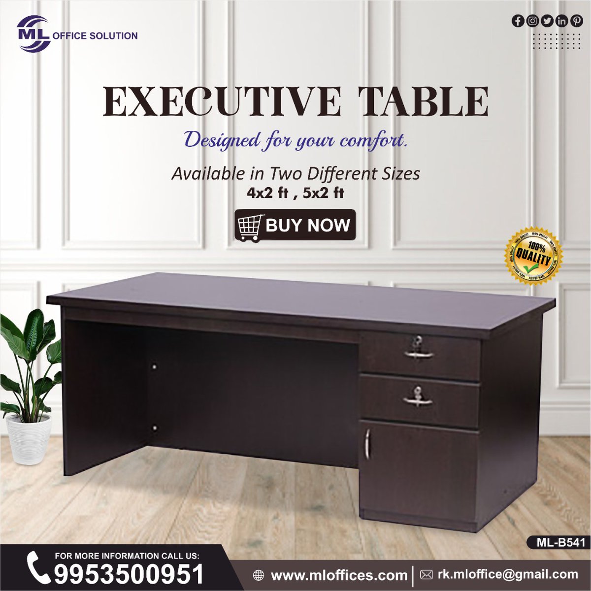 rkmloffice's tweet photo. ML: B541 Executive Table

Available in Two Different Sizes:
5x2 ft: https://t.co/6G6vUCKkyZ
4x2 ft: https://t.co/YAmz717U1c

#mlofficesolution #workdesk #officetable #officefurniture #officedecor #ExecutiveOfficetable #workstation #woodentable #ComputerTable #workstationtables https://t.co/TX1rkcH7sn