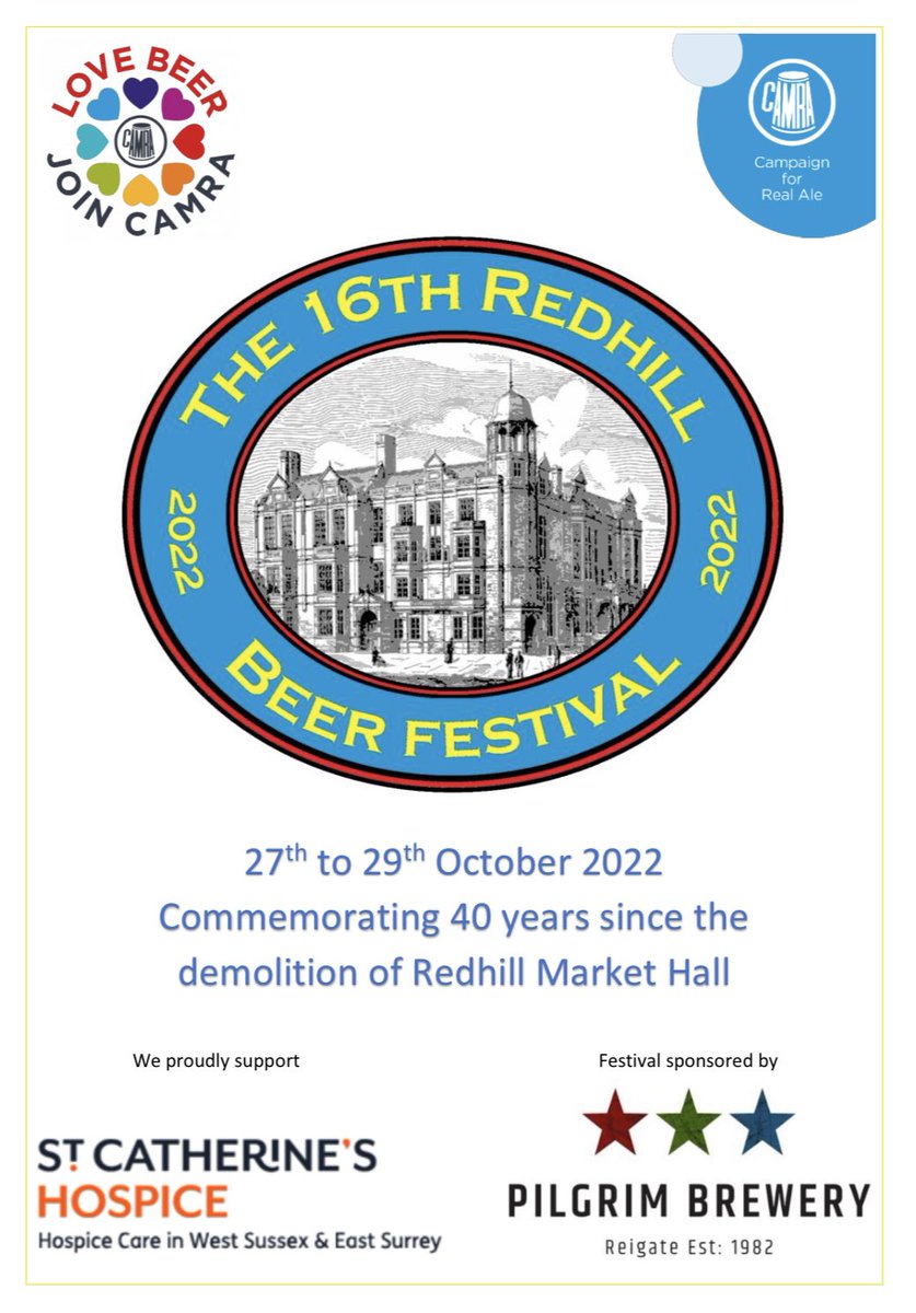RedhillBeerFest's tweet photo. It’s here… the 2022 Festival Programme including the #allimportant beer list is now available on our branch website at https://t.co/0bfgCvkRoV https://t.co/KmK6nu5qOe