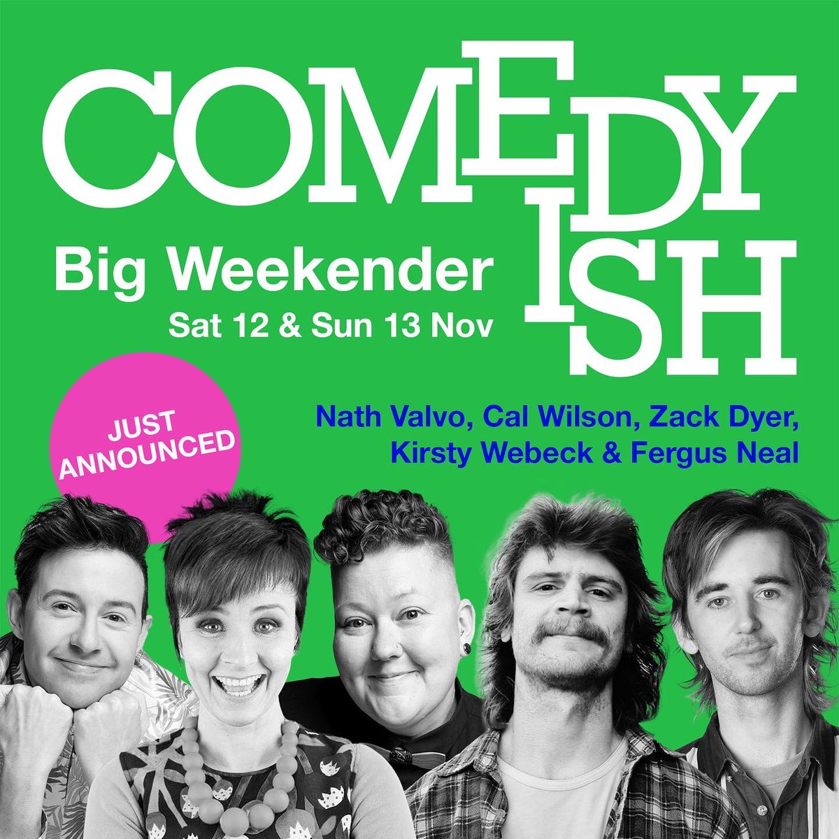 Just Announced: <a href="/nathvalvo/">Nath Valvo</a> <a href="/calbo/">Cal Wilson</a> @KirstyWebeck <a href="/localfunnyman/">Zack Dyer</a> &amp; <a href="/thefergneal/">Fergus Neal</a> join 20+ comedians for Comedyish Big Weekender!

Join us for two full days of fresh and exciting material from all the best 🤩

Book now at comedyrepublic.com.au