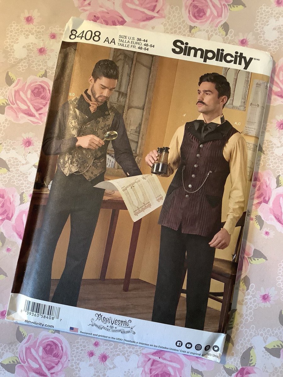 WatsonsVintage's tweet photo. Take a peek at this FABULOUS Menswear Sewing Pattern in my #etsyshop Uncut F/F 2017 Simplicity Pattern No 8408 for Men's Shirts & Vests/Waistcoats In Sizes 38-44" Chest #SteampunkCostumes #TheatreCostumes https://t.co/pDK1UyPdoE
#Simplicity #ShirtPattern #WaistcoatPattern https://t.co/bvcFOxDsYP