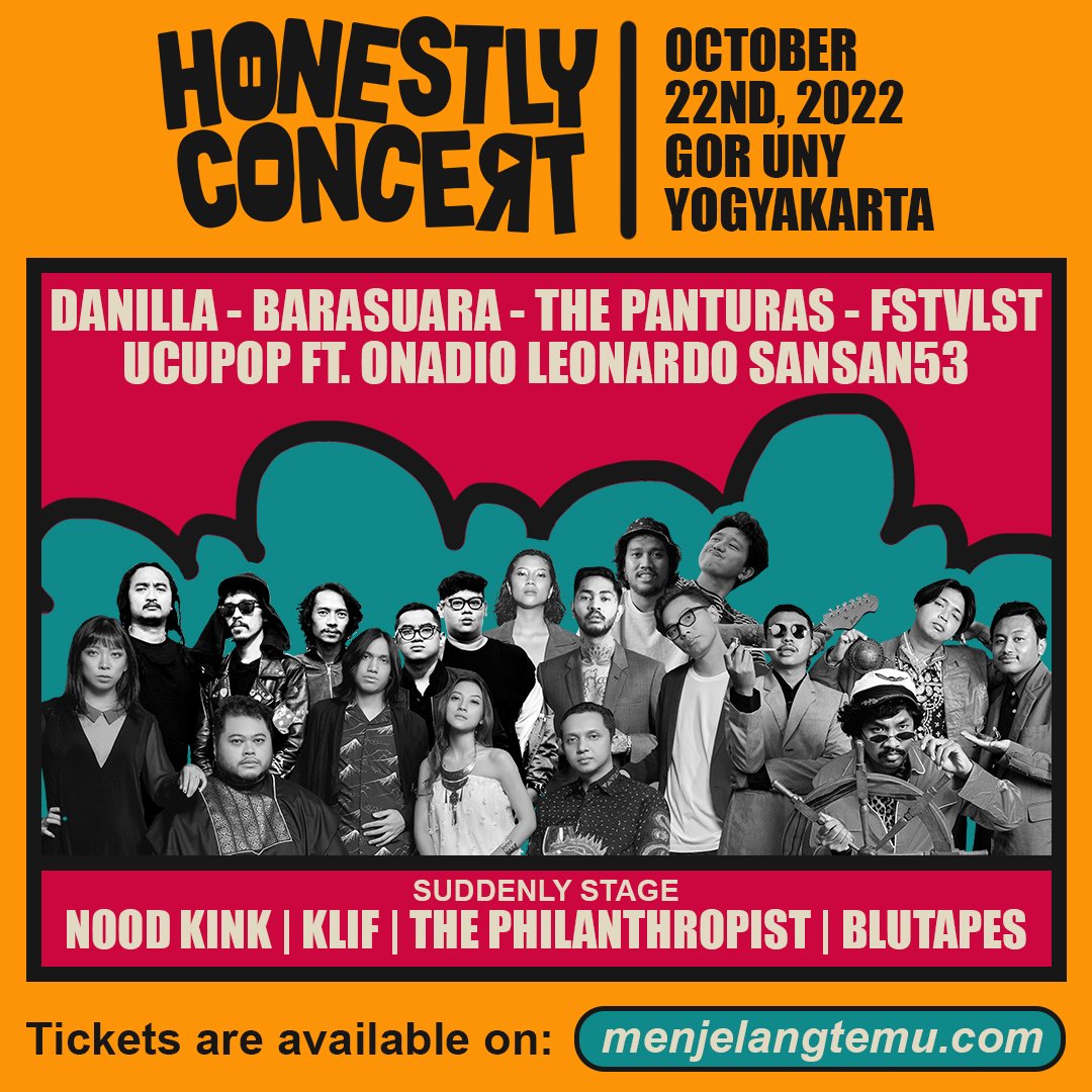 prodvokatif's tweet photo. Sabtu udah deket sobbh, apalagi bat @HonestlyConcert. Mau nonton siapa sih kamu?

Prodmin sarankan dateng lebih awal, antisipasi ujan, macet (jalan &amp; antri tiket), dan agar bisa nonton yang stage khusus &amp; GRATIS, ada @noodkink, @Blutapessucks, @KlifOfficial, dan @ThePhlnthrpst. https://t.co/YoxGd86B6J