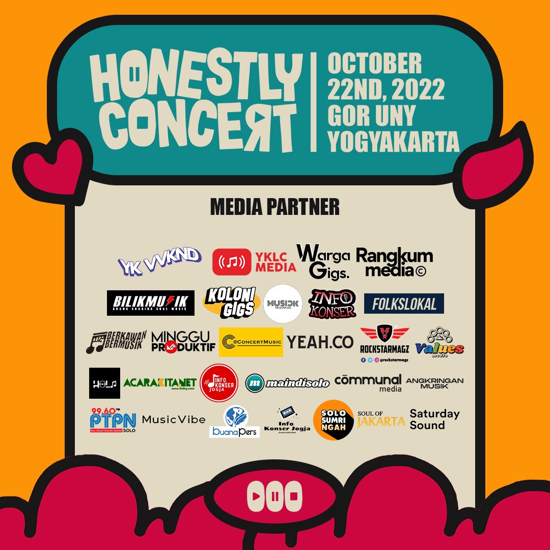 prodvokatif's tweet photo. Sabtu udah deket sobbh, apalagi bat @HonestlyConcert. Mau nonton siapa sih kamu?

Prodmin sarankan dateng lebih awal, antisipasi ujan, macet (jalan &amp; antri tiket), dan agar bisa nonton yang stage khusus &amp; GRATIS, ada @noodkink, @Blutapessucks, @KlifOfficial, dan @ThePhlnthrpst. https://t.co/YoxGd86B6J