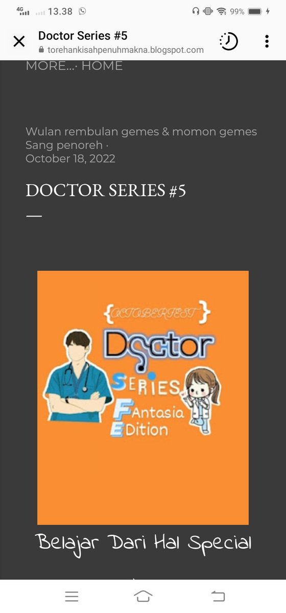 SangPenoreh's tweet photo. https://t.co/ft2fqKrblA
Doctor Series # 5
Selamat membaca https://t.co/CV2nP2diX6