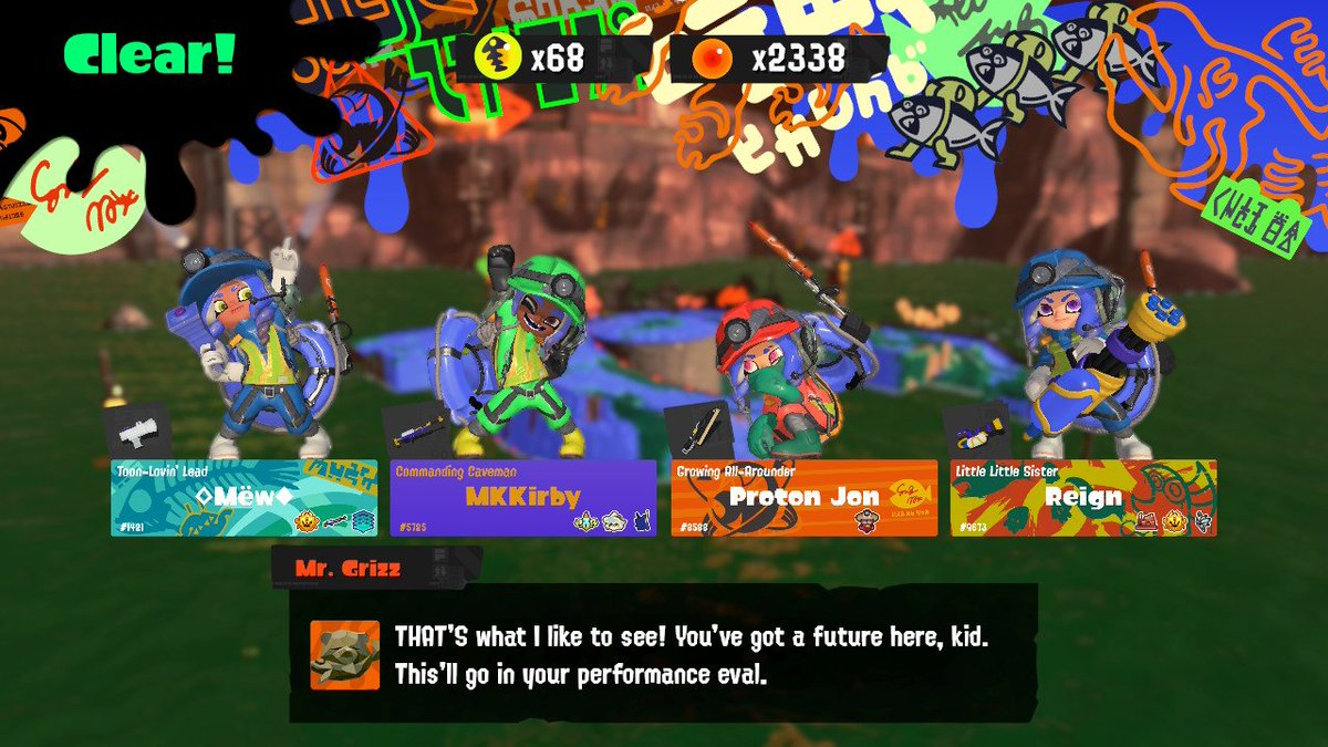 MKKirby64's tweet photo. @Proton_Jon Is this actually you? If so, it was a pleasure playing a few games of Salmon Run with you, sorry about my awful playing in the second round xD https://t.co/gREznIoTie