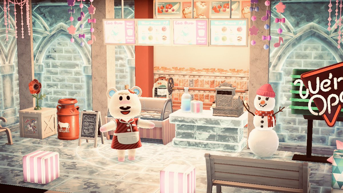 haruko_mori_'s tweet photo. れんにゅうのアイスクリームショップ🐻‍❄️🍨
 #どうぶつの森 #AnimalCrossing #あつ森写真部 #ハッピーホームパラダイス https://t.co/s0ccRFxU11