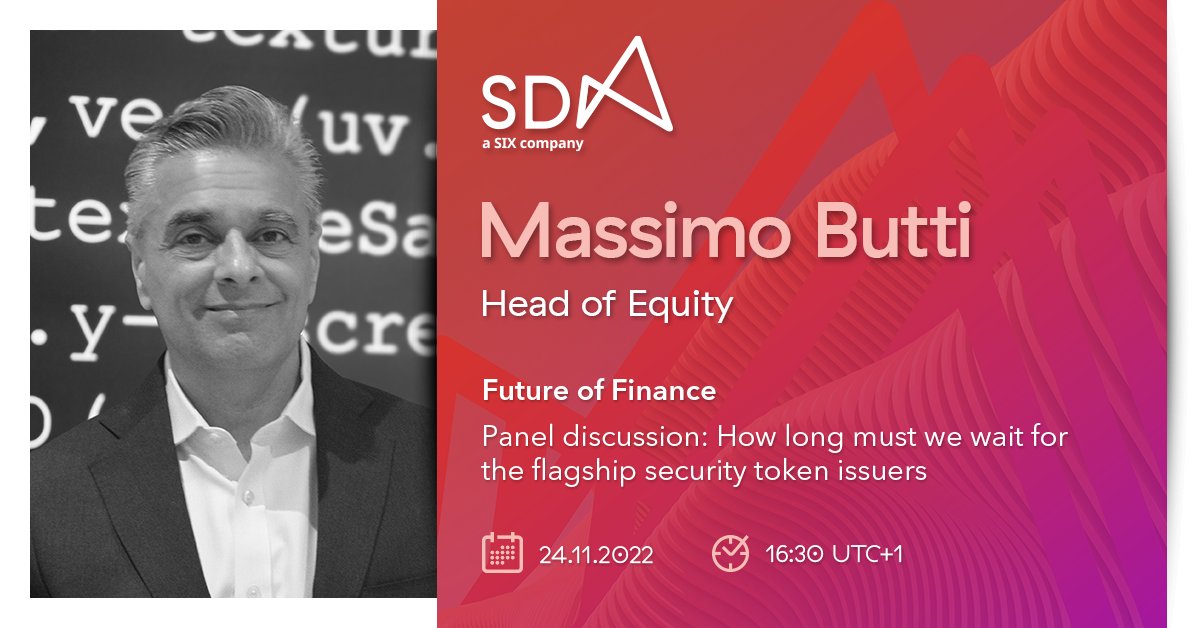 Meet #SDX, @quant_network #QNT & @SupraOracles at the @FutureofFinanc3 event & deep dive into the topic of security tokens, their use-case for blockchain technology & how they can transform the economics & the operating model of the securities industry➡️ six.swiss/3eDzahI