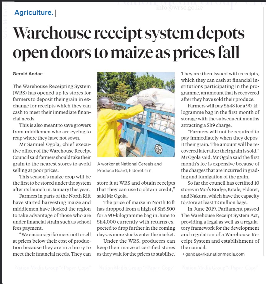 Warehouse Receipt System Council - Kenya tweet media