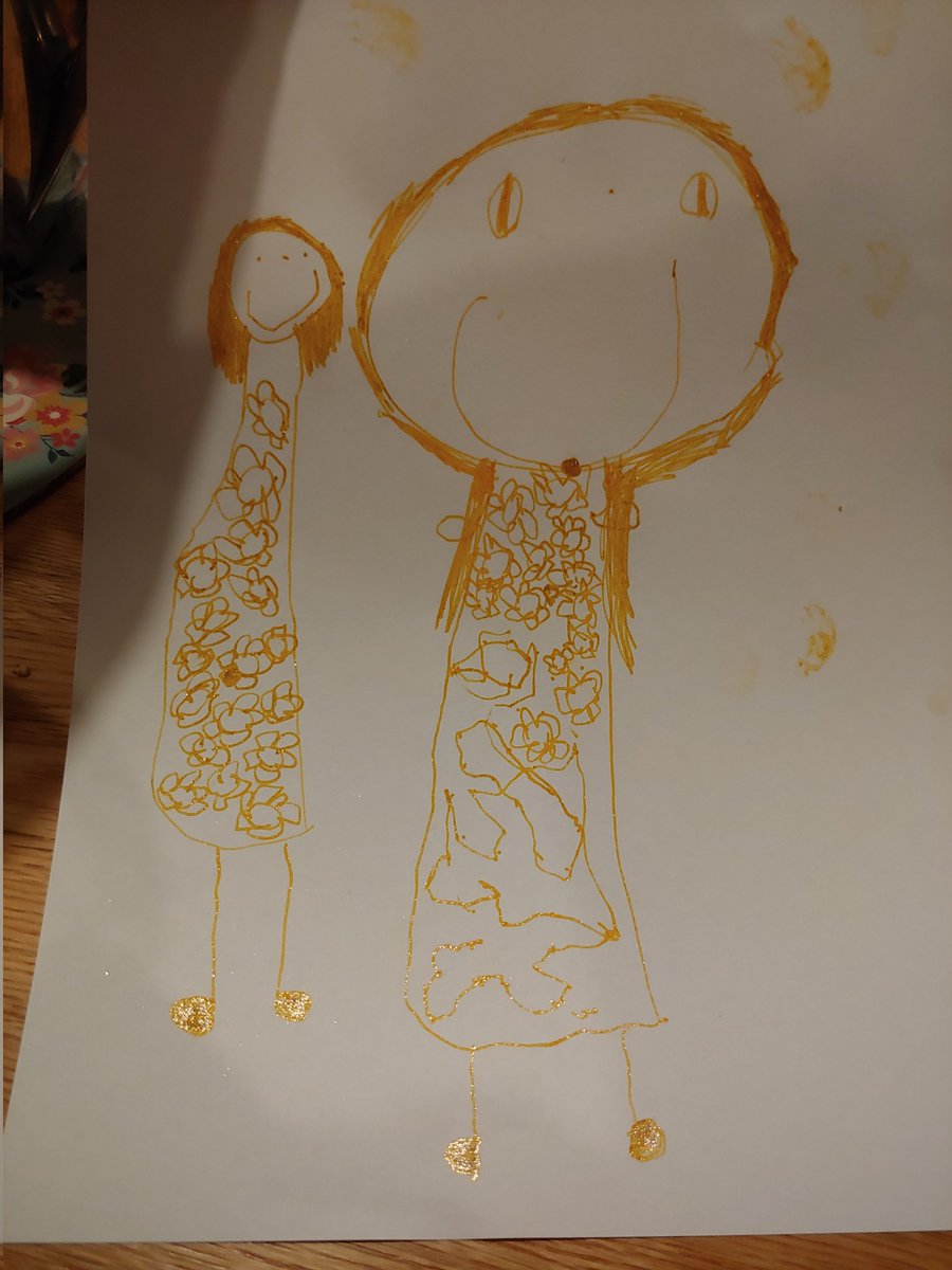 My 4 yo daughter just drew me this 'you and me mum'. A morning moment of joy.