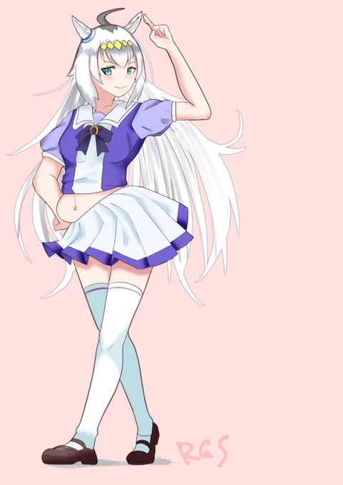 満腹のお腹で次へ行こうとするオグリキャップ描きました #ウマ娘 #オグリキャップ 