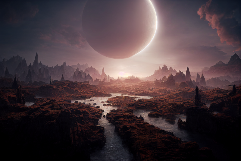 Thaeyne's tweet photo. And for the first time in a long time Iβm alright β Wizardpunk sunrise on a different planet #midjourney #midjourneyAi #AIArtwork #AIart #wizardpunk https://t.co/v7dXQtfQHp