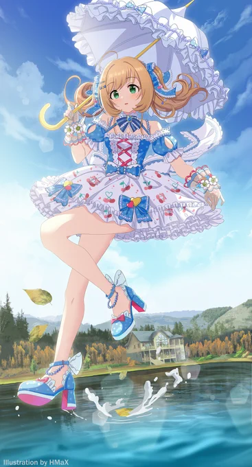 恋するスウィーティーサマー·佐藤心 #アイドルマスターシンデレラガールズ #スターライトステージ #デレステ #ロリータ #手袋 #裸足 #imascg #佐藤心 #水面  