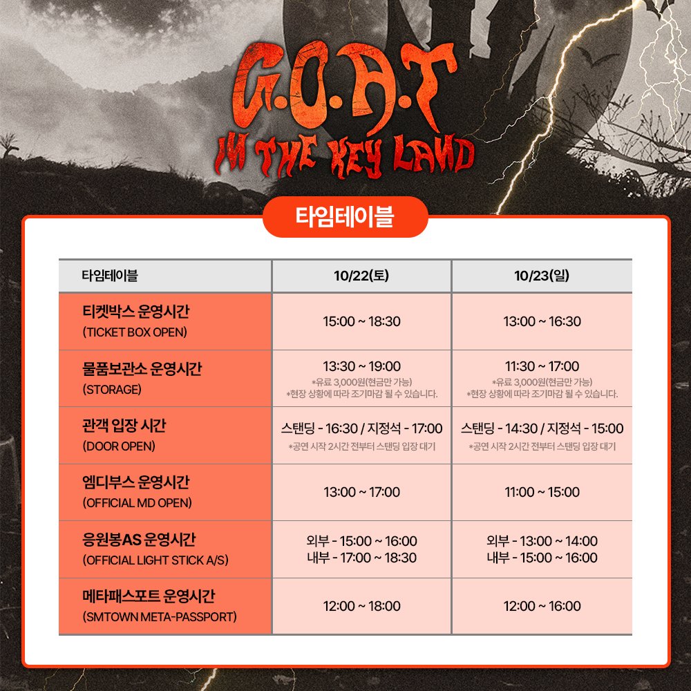 dreammakerlive's tweet photo. [KEY CONCERT – G.O.A.T. (Greatest Of All Time) IN THE KEYLAND 타임테이블 및 안내사항]
#KEY #KEYLAND #KEYLAND3 #키 #키랜드 #키랜드3 #GOAT_IN_THE_KEYLAND
@SHINee https://t.co/6wqnROFeQ6