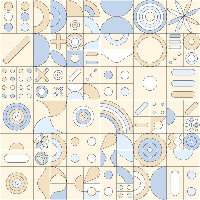 CryptoBigCB's tweet photo. PICNETTA // GEN 02
Number: 00110
Grid: 6x6
Background: Unicolor
Lines: Yes
Color Scheme: Beijing
Size (px): 6000x6000

#NFTCommunity #NFTs #nft #NFTartist #pattern #NFTdrop #geometric  #desoprotocol #nftgiveaway  #nftgiveaway https://t.co/SlTY9EW5zG