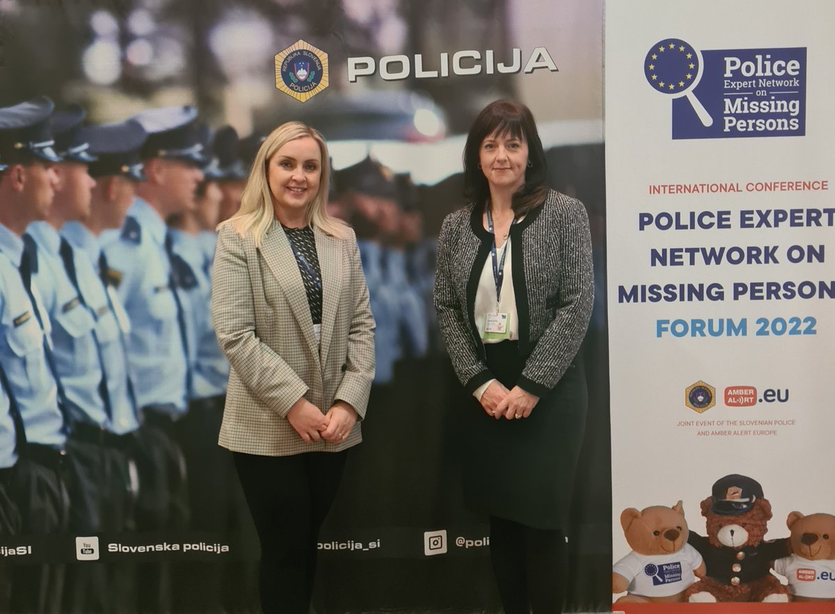Detective Superintendent Sinéad Greene & Detective Sergeant Carmel Griffin from GNPSB attended the International Conference on Missing Persons in Slovenia. This event was hosted by the Slovenian Police & Amber Alert Europe.