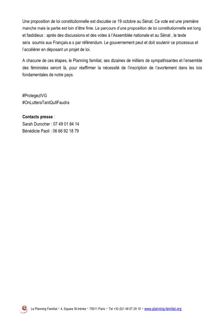 🚨[CP-AVORTEMENT] Aujourd’hui, @Melanie_Vogel_ , @laurossignol et @LaurenceCohen94 ont inscrit ce jour une PPL pour mettre l’IVG dans la constitution. Parce que l’avortement est un droit fondamental, sénateurs et sénatrices, #protegezIVg 👉 bit.ly/3ghIF6k⤵️