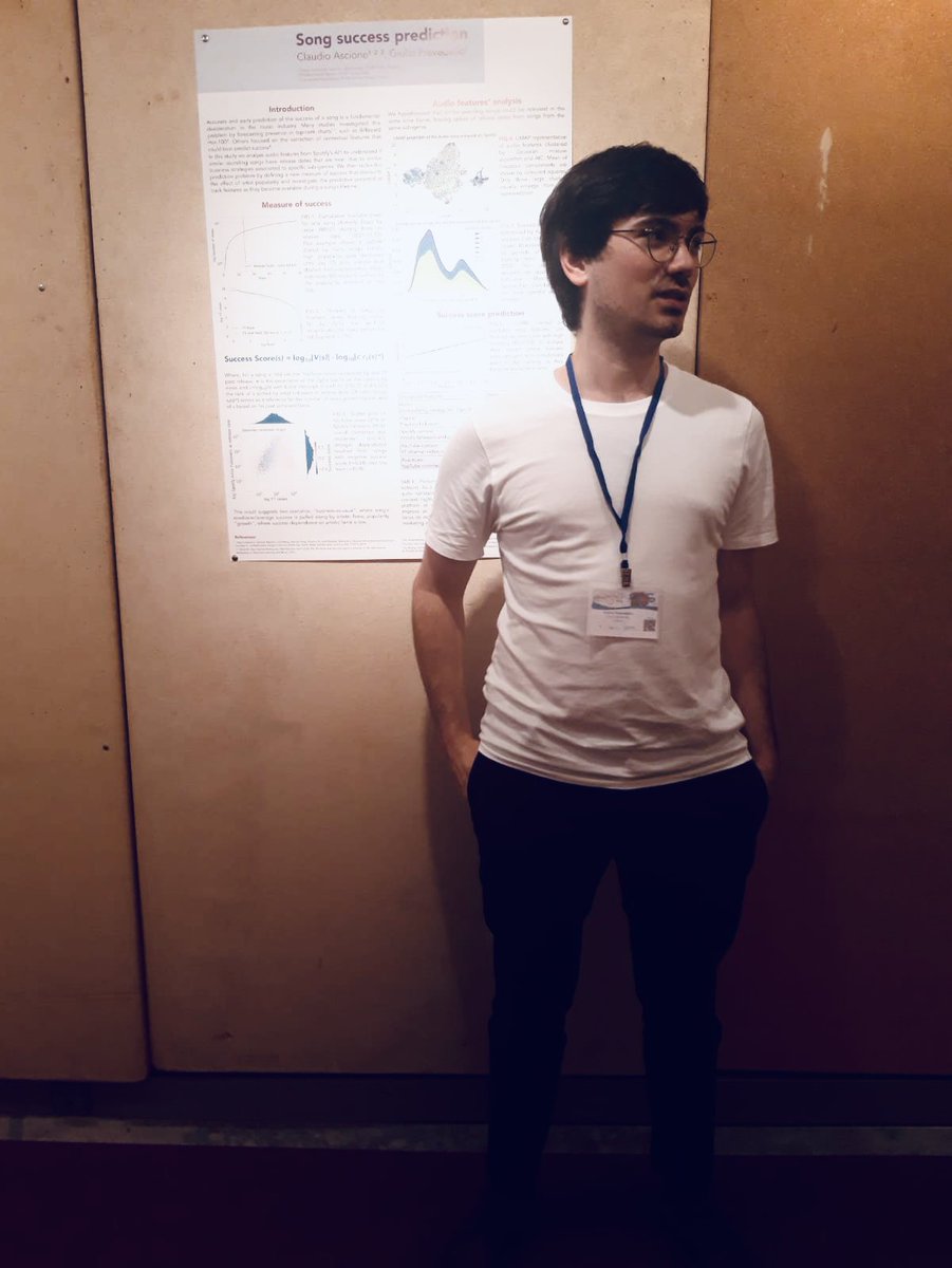 SonyCSLParis's tweet photo. A quick look at #CCS2022 poster sessions, Giulio Prevedello, from #SonyCSL, on song success predictions! @ccs2022 https://t.co/ckVHvMrmNj