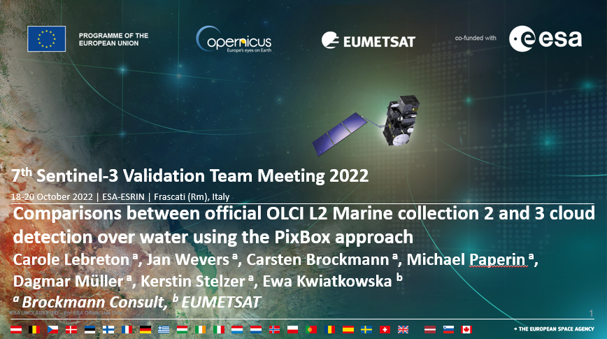 BrockmannCon's tweet photo. 🔵📢Follow us also today at the second day of the 7th #S3VT meeting at @ESA_EO #ESRIN with two contributions in the #Landcover & Temperature sessions as well as the #OceanColour session:
#atmosphere #validation #Sentinel3 https://t.co/R7kqr9PaxN