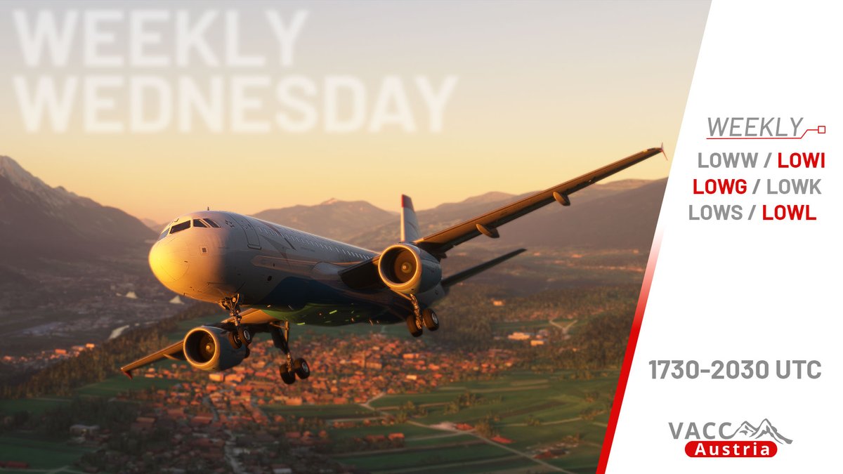 vaccaustria's tweet photo. Positive rate - gear up! It's Wednesday again and our air traffic controllers are dying to guide you through Austrian airspace! Today from 17:30 Zulu
https://t.co/0EvgUUsWD3 https://t.co/Erx1hAgSP1