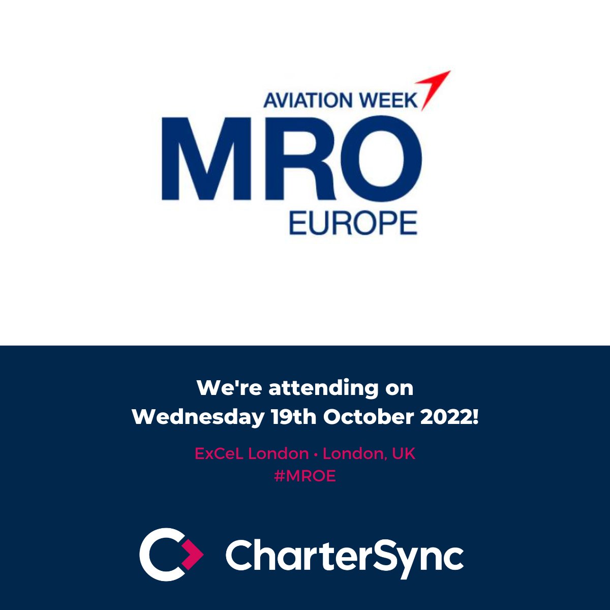 CharterSync's tweet photo. We're at MRO Europe today! 🚀

Ed Gillett, director and co-founder of #CharterSync is at the event today, and is looking forward to attending all of the informative conference sessions on offer!

Please come and say hello if you see us around 👋

#MROE #AirCargo #AirFreight https://t.co/5EMGBzQZxt