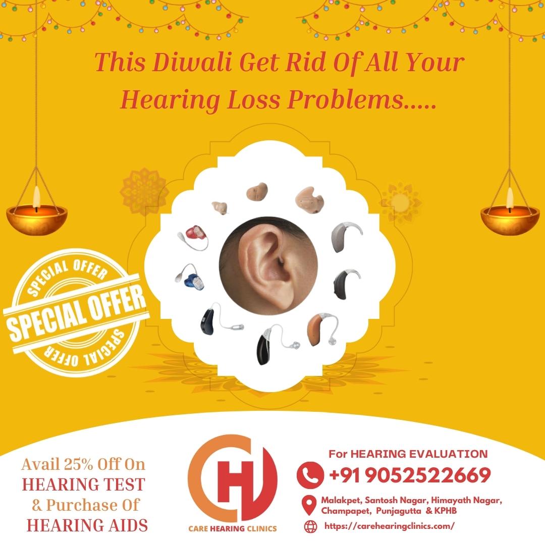 CareHearingHyd's tweet photo. 📌 📣 #CareHearingClinics #BestHearingEvaluationCentreInHyderabad #BestHearingTestCentreInHyderabad 
💥Diwali Festival Offer
𝙎𝙥𝙚𝙘𝙞𝙖𝙡 𝘿𝙞𝙬𝙖𝙡𝙞 𝙊𝙛𝙛𝙚𝙧💥 
Avail 25% Off On #HearingTest &amp; Purchase Of #HearingAids 
💥This #Diwali Get Rid Of All Your #HearingLossProblems https://t.co/NAJZns1rGY