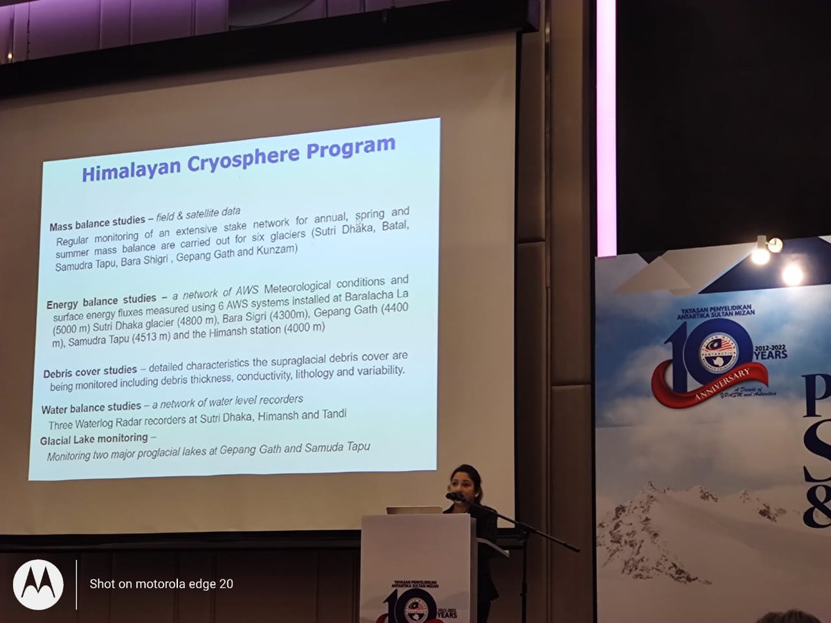 ncaor_goa's tweet photo. Dr. Aparna Shukla discussed NCPOR- MoES initiative in #Himalayan research through a presentation entitled '#Monitoring the Third Pole- NCPOR/MoES Initiatives' at Polar Research Symposium &amp; #AFoPS Meeting on 19th October 2022 at #KualaLumpur.
@moesgoi https://t.co/dy99SH6j9D