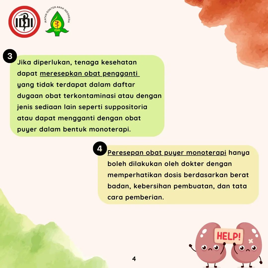 idai_tweets's tweet photo. Gangguan Ginjal Akut Progresif Atipikal (GgGAPA) masih ditelusuri penyebab terjadinya. Berdasarkan hasil investigasi Kementerian Kesehatan RI dan juga Badan Pengawas Obat dan Makanan (BPOM), IDAI mengimbau tenaga kesehatan dan masyarakat umum untuk meningkatkan kewaspadaan. https://t.co/mPpab40YLw