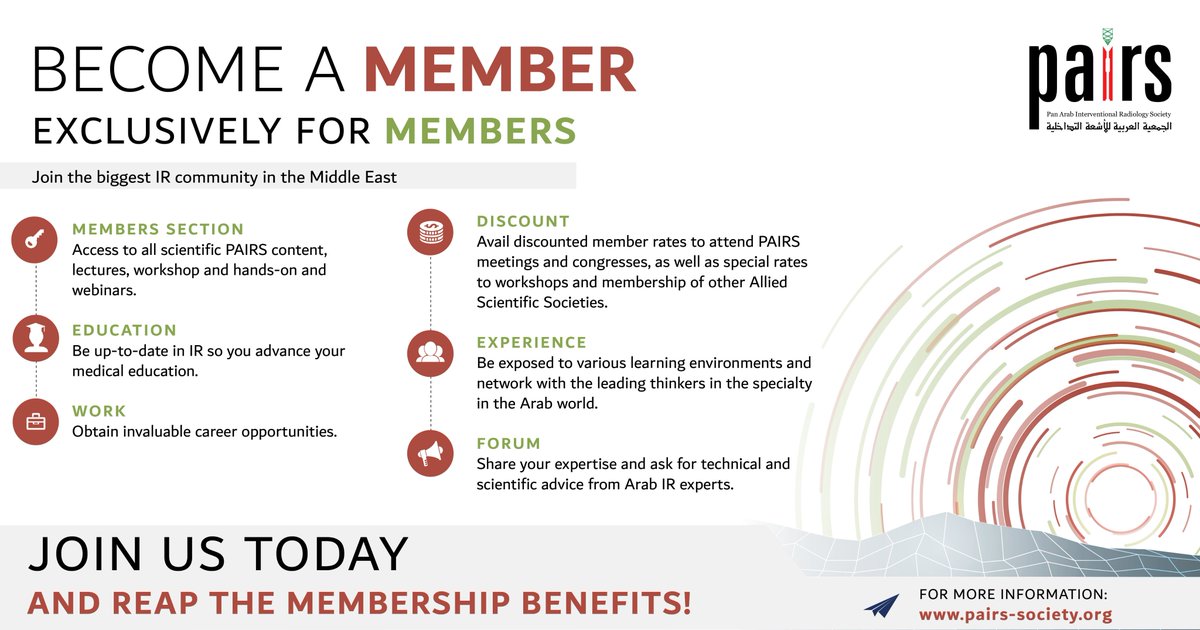 pairsmedia's tweet photo. PAIRS congress lectures are available on-demand!
Become a member today & reap numerous benefits from educational content to promotions & much more!
Visit https://t.co/vXHvhTQrVz for more.
#PAIRS2023 #irad #interventionalradiology #neurointerventions https://t.co/bYCsN7G2oJ