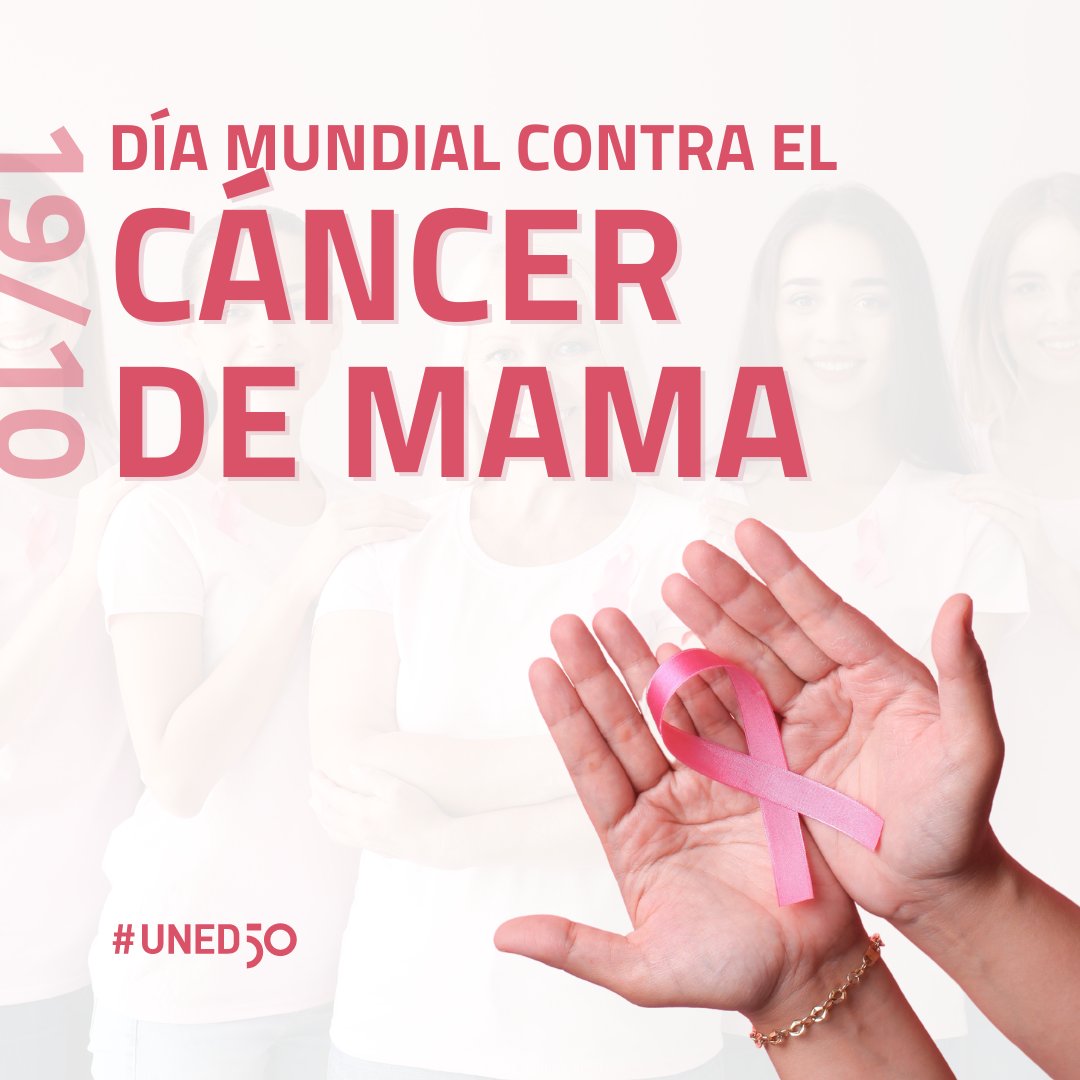 Alrededor de una de cada 12 mujeres padecerá #CáncerDeMama a lo largo de su vida, el tipo de cáncer más frecuente, según datos de <a href="/WHO/">World Health Organization (WHO)</a>. 

Hoy en la #UNED nos sumamos al #DíaMundialDelCáncerDeMama reivindicando el papel de la investigación y la prevención.

#ElRosaEsMásQueUnColor