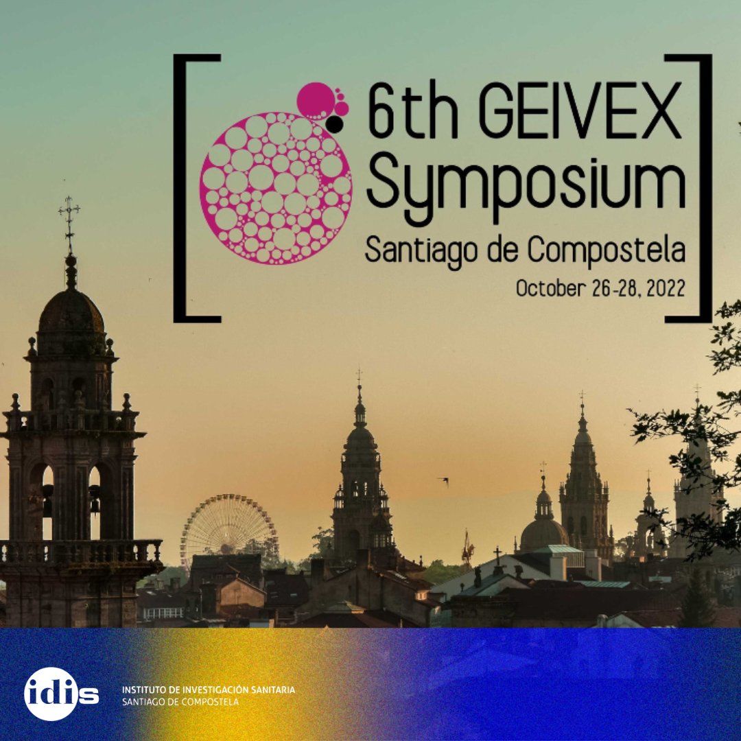 La 6⃣ edición del Simposio @GEIVEX se acerca. En una semana, el auditorio de🏛️Medicina de la @UniversidadeUSC acoge 2 jornadas organizadas por el Grupo Español de Innovación e Investigación en🧫Vesículas Extracelulares. Toda la ℹ️ info en este 🔗bit.ly/3RC0fR5 #vesiculas