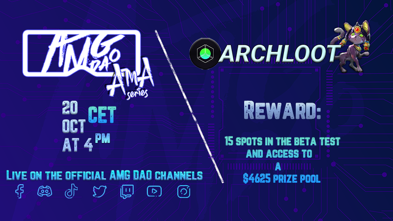 playanimayhem's tweet photo. 👉AMG DAO AMA Thursdays👈
This time our guests are:
🎮Game:
@archlootOS
🗺️Venue: AMG Youtube, Twitch or Facebook
⏰Time: 10/20/2022 - 4pm CET
Rewards:
👉15 spots for closed beta access
👉 Waitlist jumps <3
Join in and ask your questions!
#joinamg https://t.co/jkVAmSzTlA