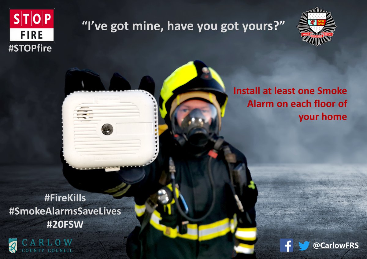 I've got mine, have you got yours?

Install at least one Smoke Alarm on each floor of your home

#FireKills #STOPFIRE #22FSW #SmokeAlarmsSaveLives