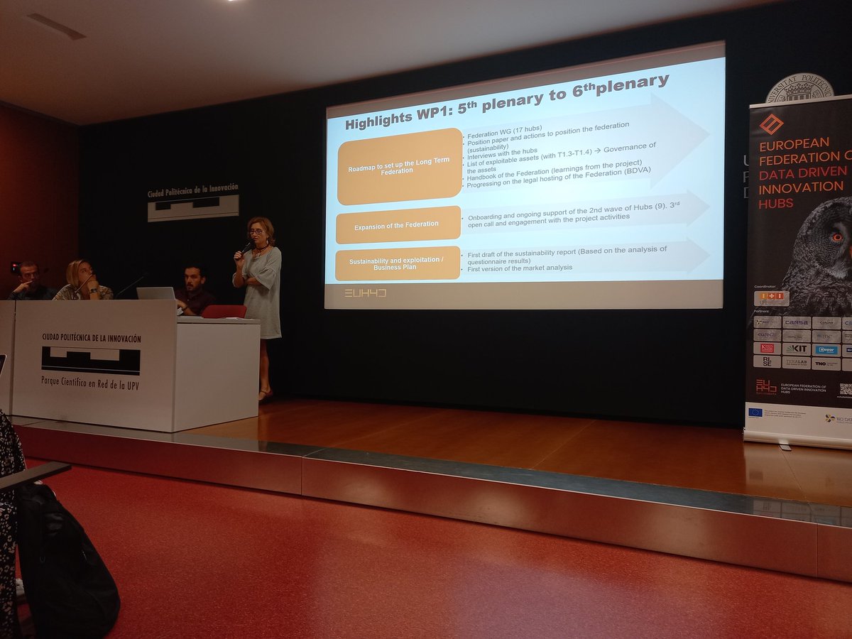 mariaaf10's tweet photo. Second day of #euhubs4data plenary meeting in Valencia coordinated by @ITI_TIC. Talking about the governance model of the future federation of #DIHs. @dalonsoro https://t.co/GSTk9MAl5v