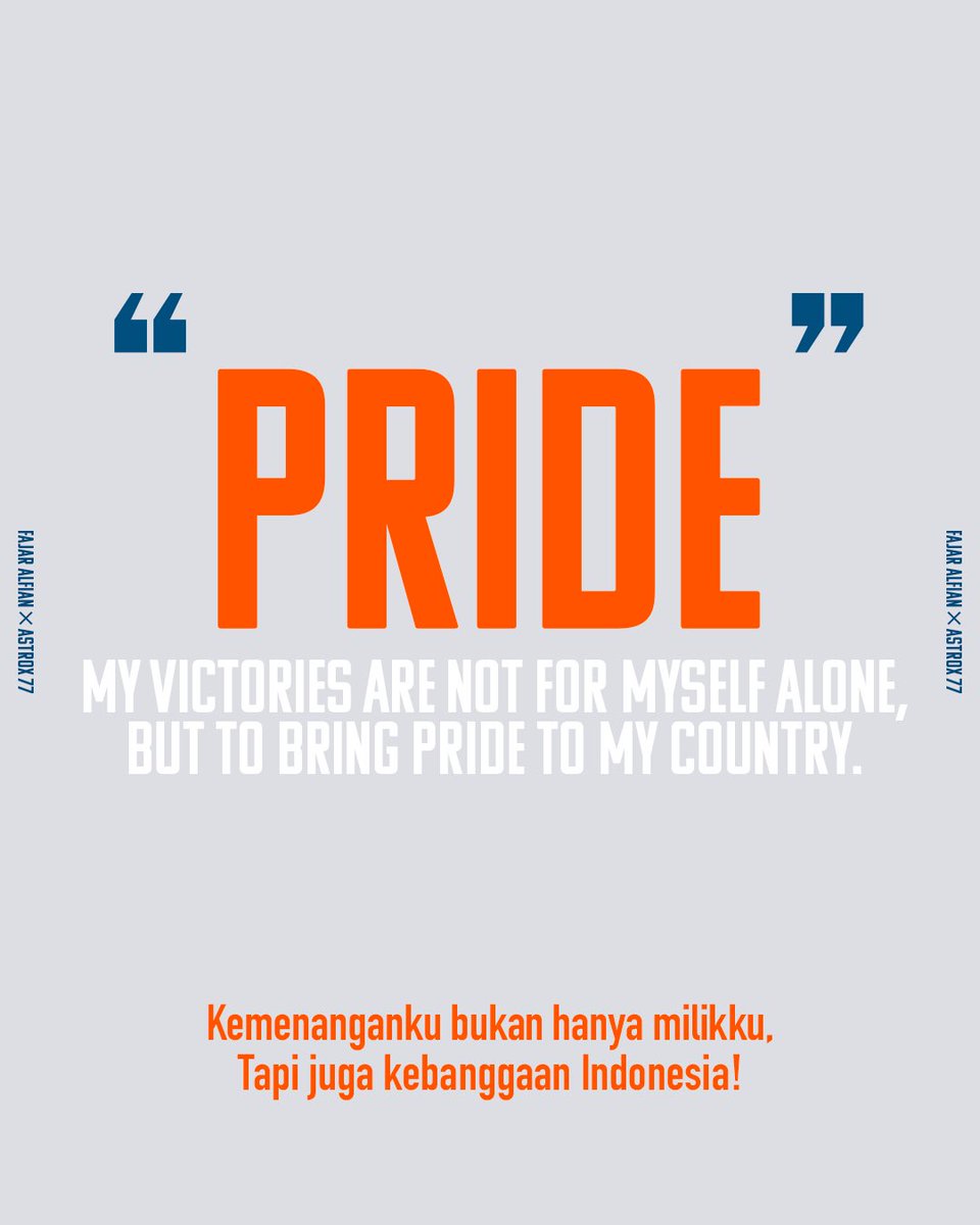 yonex_badminton's tweet photo. “My victories are not for myself alone, but to bring pride to my country.
I am driven to do my best and never give up.
I compete for my parents, for my fans and for the honor of Indonesia.
And now I have a new power.”
- FAJAR ALFIAN
THIS POWER IS OURS
#ASTROX77 https://t.co/YU0pwWGShH