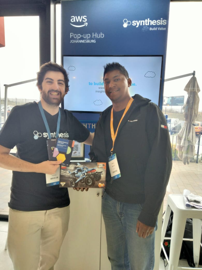 SynthesisSA's tweet image. This is the way to start a day. Come visit us at the AWS Pop-up Hub for epic prizes. #BuildValue