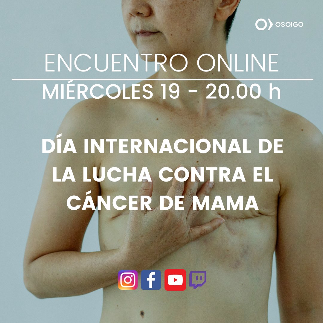 🗓️Hoy es el #DíaInternacionalDelCáncerdeMama, y tenemos directo.

Hablaremos sobre los mitos de esta enfermedad y el #pinkwashing

📺Lo puedes ver aquí: twitch.tv/osoigo/videos