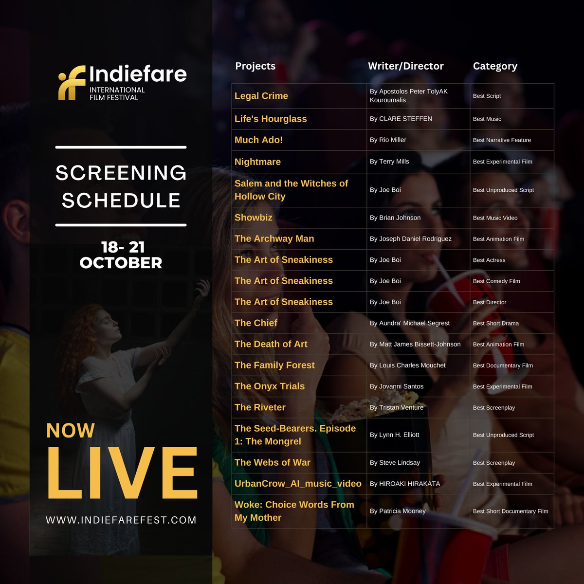 indiefare's tweet photo. With loving hearts we welcome you to Indiefare International film festival Online Live Screening!

Enjoy Screening - https://t.co/LZJyjjCyQE 📽️ 

   - Thank you. 🙂 https://t.co/OnHkRzZDtr