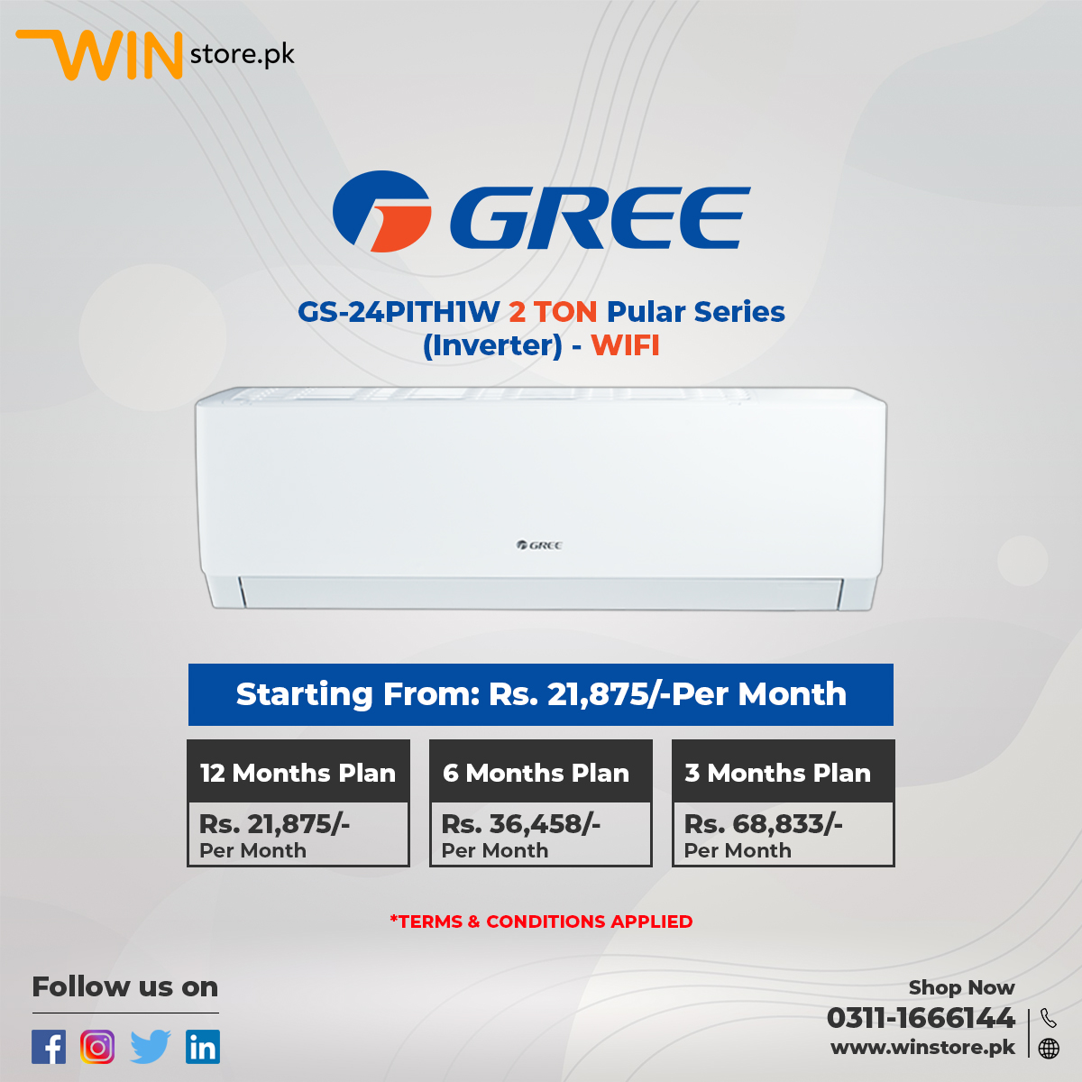 Winstorepk's tweet photo. Buy all your new home appliances on Easy Monthly (IJARAH) Installments with no credit card requirements. 🤩
🛍️Shop now!
https://t.co/que7RbC6f3
Download the Winstore App!
✅ No credit card requirement
✅24/7 customer service
✅Easy Return Policy
#ordernow #winstore #installments https://t.co/Ba9wlnXAVX