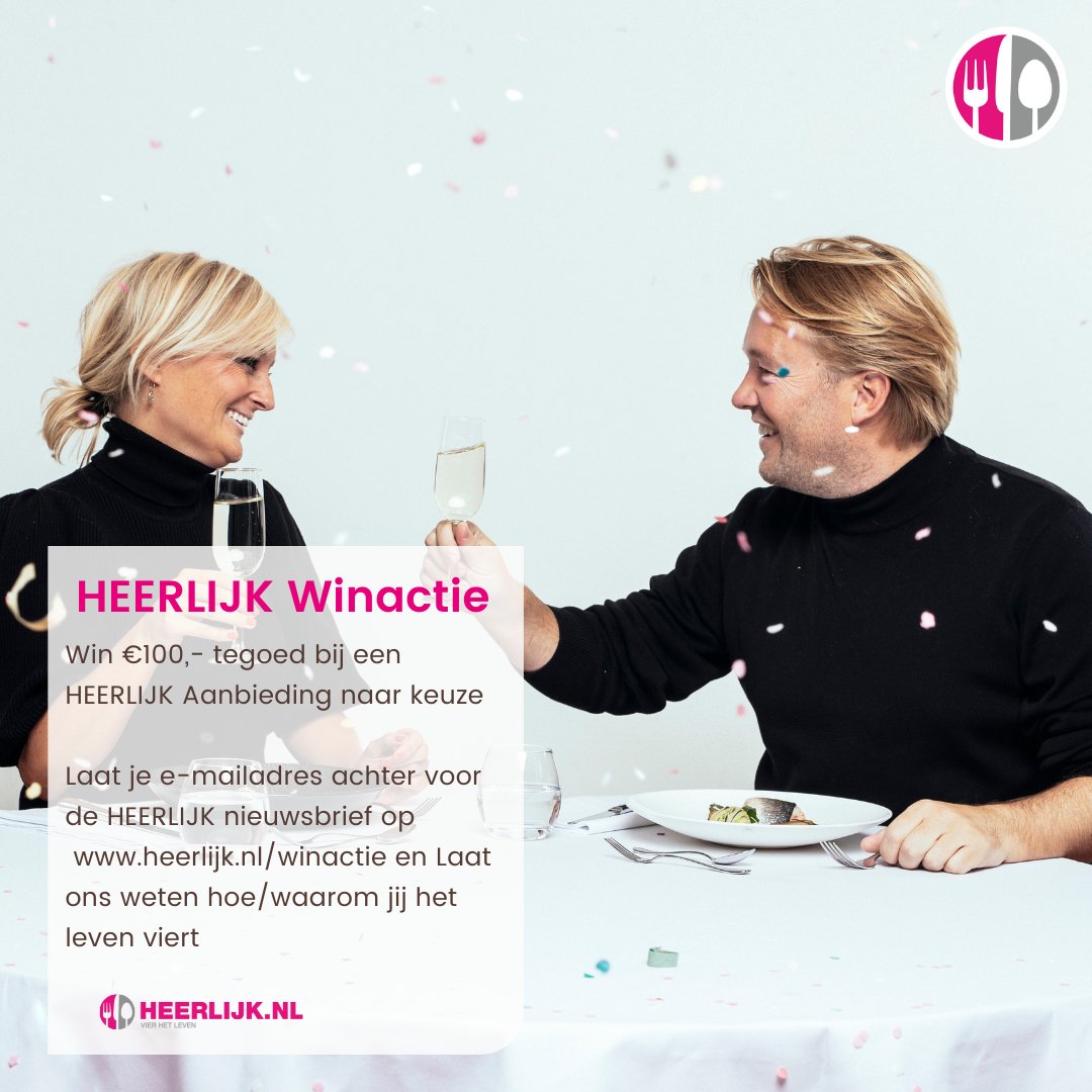HEERLIJK's tweet photo. Je kunt nog tot einde van de maand meedoen aan de HEERLIJK winactie ❗️Schrijf je in voor de nieuwsbrief en laat ons weten hoe/waarom jij het leven viert👀. 
Doe hier mee: https://t.co/6jALtPVaiT
#HEERLIJK #Vierhetleven #winactie https://t.co/d2xFN1jE1i