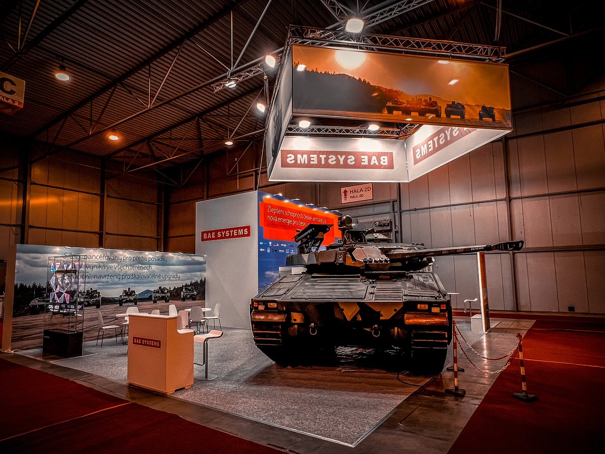 BAES_Czech's tweet photo. Naše #CV90 je opět v 🇨🇿, po Ostravě se představuje v Praze. Na #FutureForces ji můžete vidět až do pátku… https://t.co/FP6bfXf9C1
