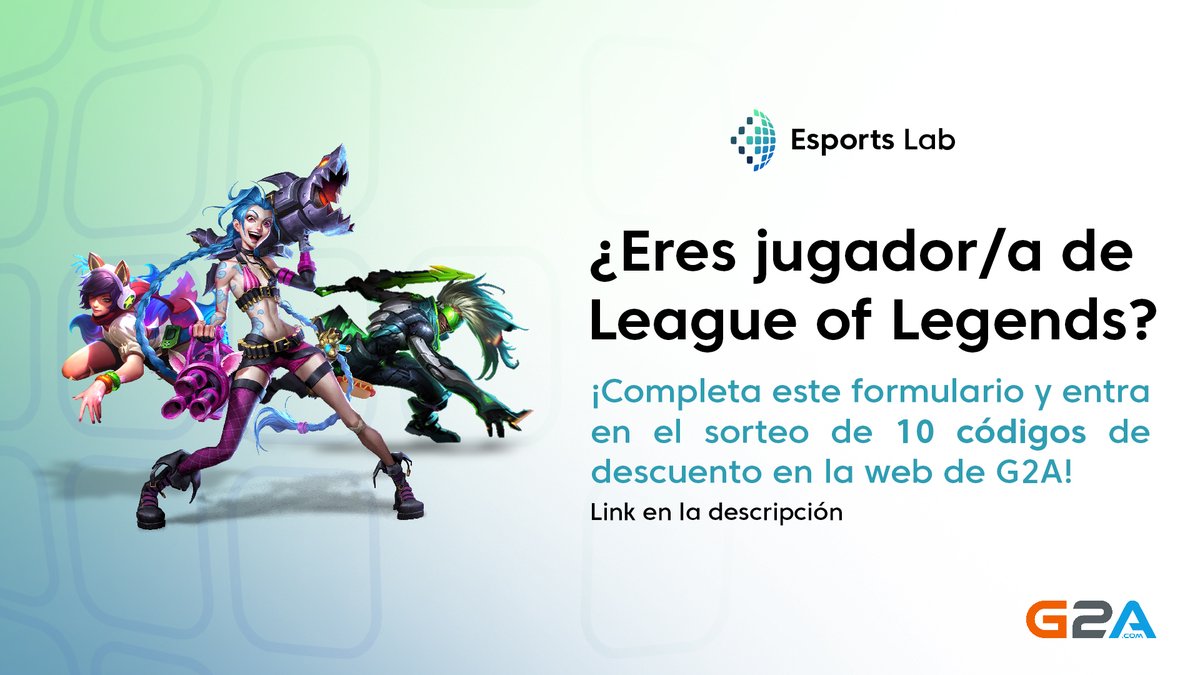 esportslabpro's tweet photo. ¡SORTEAZO! ¡10 CÓDIGOS DESCUENTO CON @G2A_ES!

Para participar, solo necesitas 5 minutos para rellenar este cuestionario: 
👉 https://t.co/qtRiEp5rvN https://t.co/v80byQZm0r