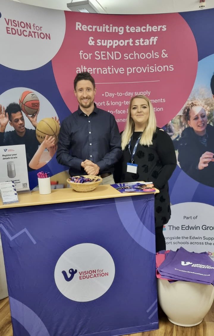 Today is the <a href="/NAHTnews/">NAHT</a> SEND Conference! <a href="/gthormanvision/">Gary Thorman</a> and I are all ready to talk all things SEND recruitment. Come over and say hello! 👋🏼 #SENDConference #schoolleaders