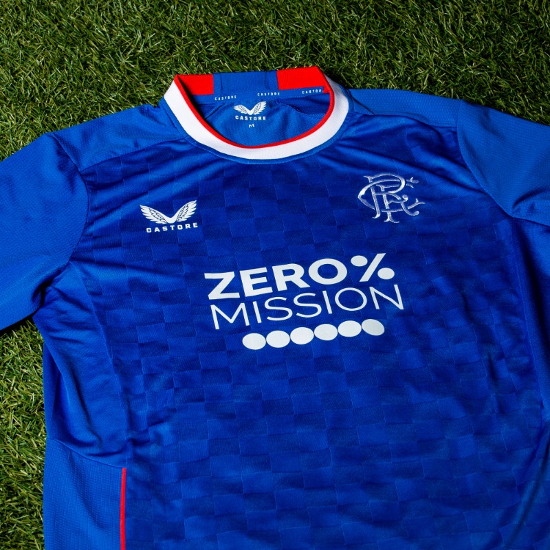 RangersFC's tweet photo. #RangersFC will wear shirts with unique 'Zero % Mission' branding during tonight's game, as part of our partnership with club sponsor @KindredGroup.

All the info 👇 | #SaferGamblingWeek #SGWeek22
