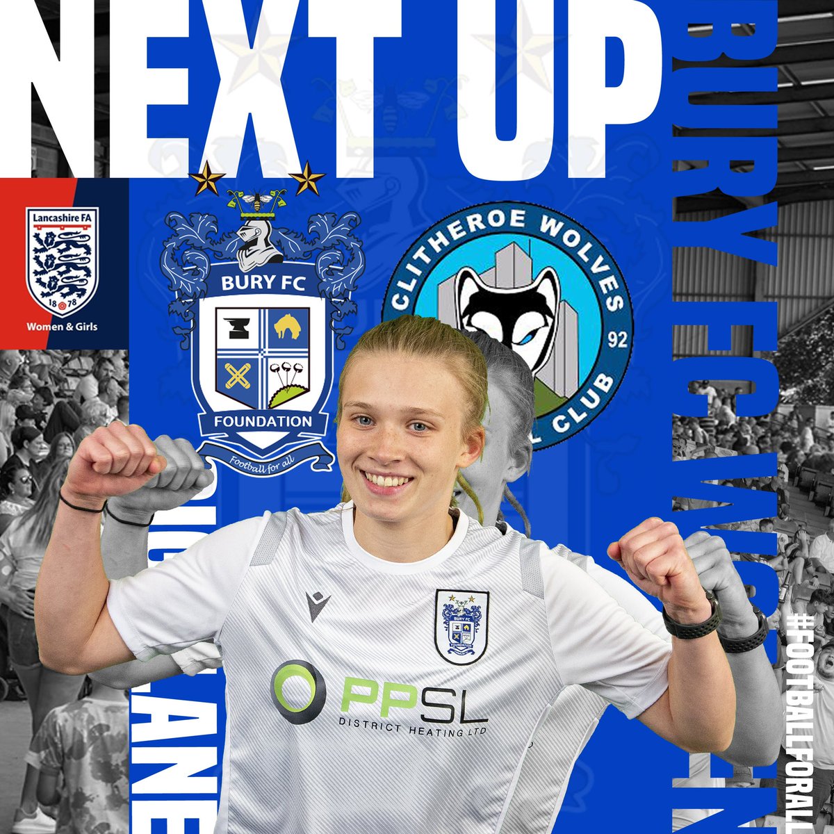 Radcliffe_Women's tweet photo. 🔵⚪️ COME ON YOU SHAKERS!
@CWolvesLFC Ladies are our next opponents to visit #GiggLane. Make sure you’re there to cheer the Women on to victory on Sunday 23/10!!
🏟 Gigg Lane
🕑 2pm
@BuryFCFoundatn
@PPSL_DH
@buryfcss
#Shakers | #BFCFW | #FootballForAll | #BuildingFoundations https://t.co/kkHEaFp0kp